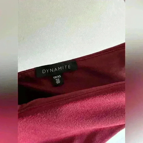 Dynamite Womens Red  Party Event Statement Nightout Zip V-Neck Crop Top XS - Picture 4 of 8